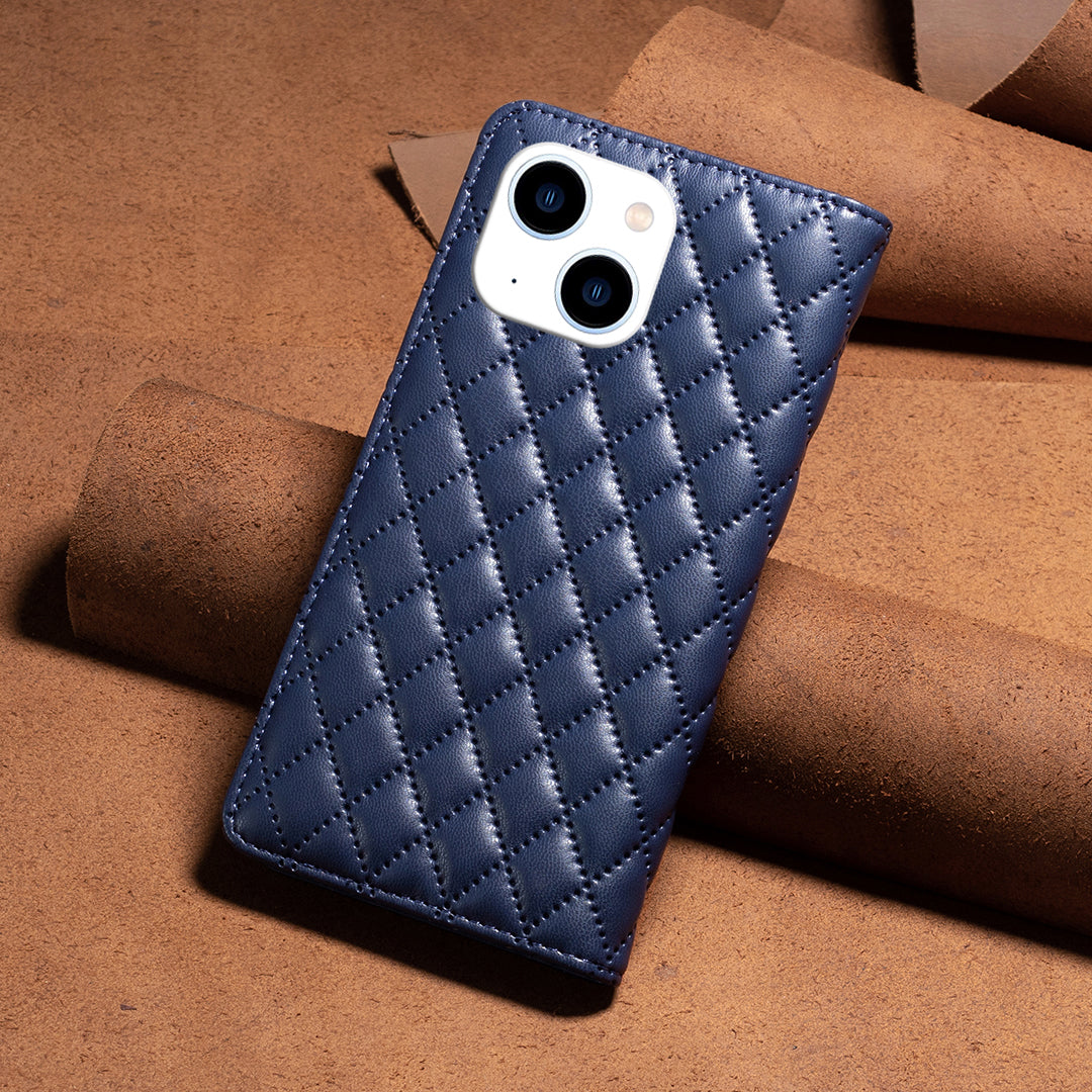 Binfen Color BF Style-16 For iPhone 15 Phone Case Anti-drop PU Leather Stand Shell with Card Slots - Blue Binfen Color BF Style-16 For iPhone 15 Phone Case Anti-drop PU Leather Stand Shell with Card Slots - Blue